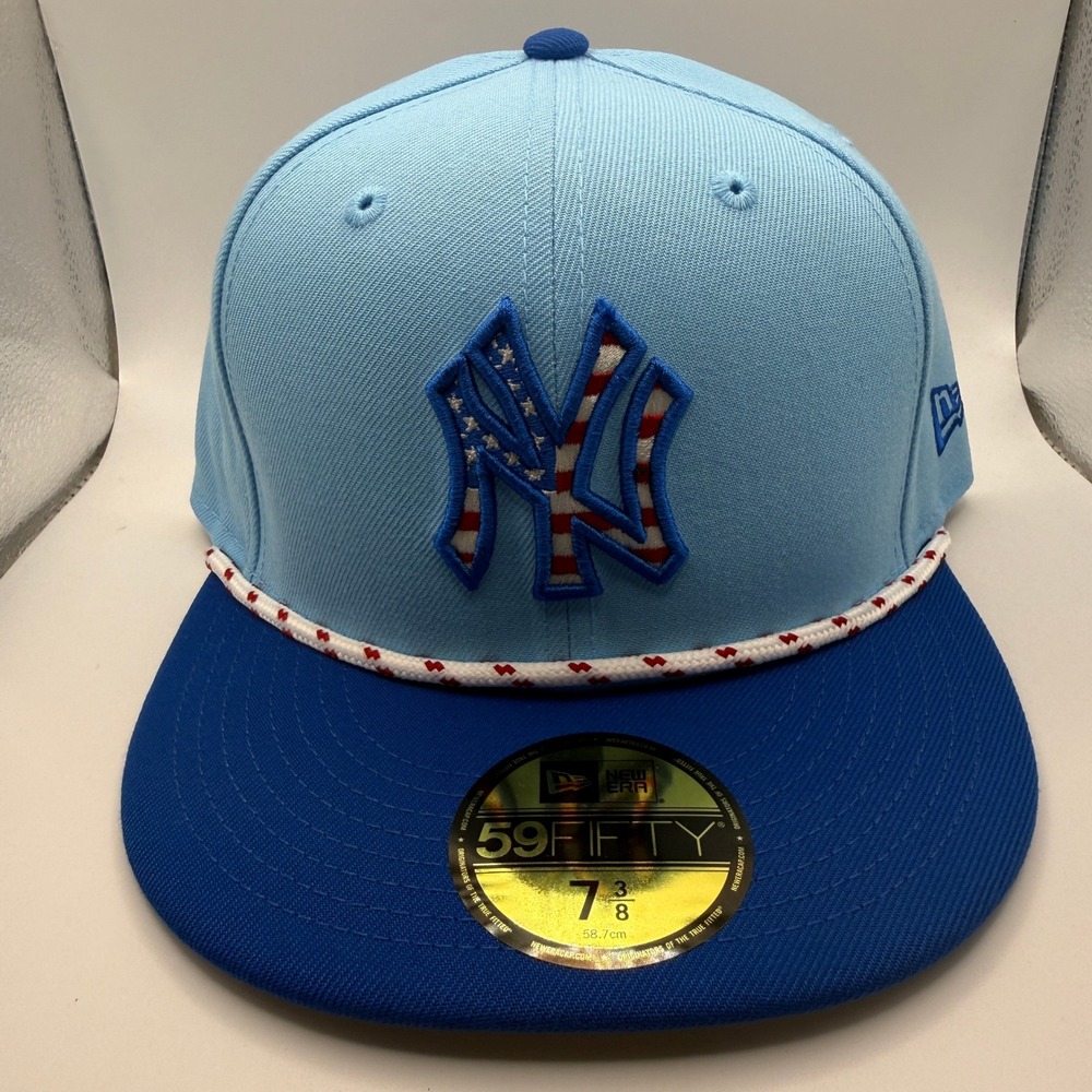 New Era 59FIFTY NY Yankees July 4th Fitted Hat Light Blue Royal 7 3/8 60672685